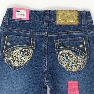 NWT SONOMA Size 6 Flowers Boot Cut Girls Jeans